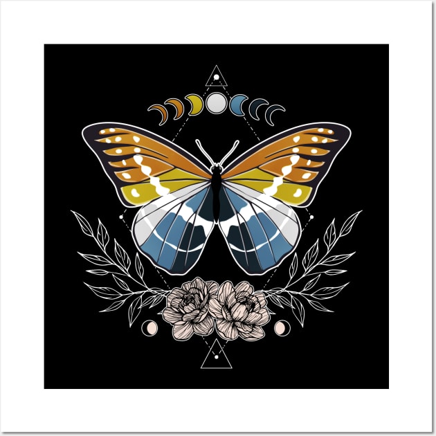 Aroace Butterfly LGBT Asexual Aromantic Pride Flag Wall Art by Psitta